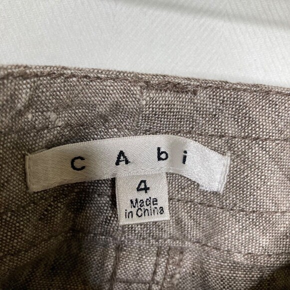CAbi Women's 100% Linen Bermuda Shorts Size 4 Cargo Style Taupe Color - Picture 11 of 11